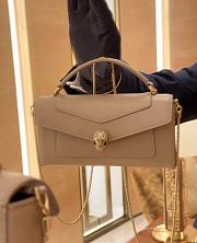 Bvlgari Serpenti Forever Phone Case In Beige Calf Leather - 19x10x3.5cm - 4