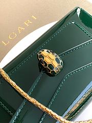 Bvlgari Serpenti Forever Phone Case In Green Patent Leather - 19x10x3.5cm - 6