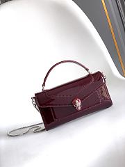 Bvlgari Serpenti Forever Phone Case In Burgundy Patent Leather - 19x10x3.5cm - 4