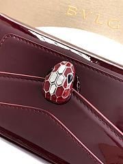 Bvlgari Serpenti Forever Phone Case In Burgundy Patent Leather - 19x10x3.5cm - 6
