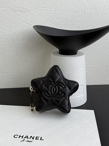 Chanel Star Handbag Lambskin & Gold Tone Metal Black 