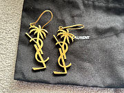 Ysl Monogram Palm Tree Earrings Gold - 3