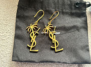 Ysl Monogram Palm Tree Earrings Gold - 4