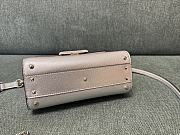Valentino Garavani Vsling Small Handbag In Laminated Grainy Calfskin With Jewel Logo Silver - 22x17x9cm - 6