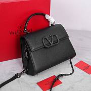 Valentino Garavani Small Vsling Handbag With Jewel Logo Embroidery Black - 22x17x9cm - 4