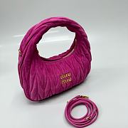 Miumiu Small Wander Matelasse Suede Bag Pink 5BC125 - 20x17x6cm - 3