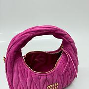 Miumiu Small Wander Matelasse Suede Bag Pink 5BC125 - 20x17x6cm - 2