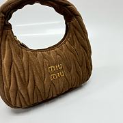 Miumiu Small Wander Matelasse Suede Bag Brown 5BC125 - 20x17x6cm - 4