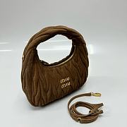 Miumiu Small Wander Matelasse Suede Bag Brown 5BC125 - 20x17x6cm - 3