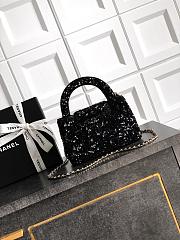 Chanel Mini Shopping Bag Sequins & Gold Tone Metal Black - 19x13x7cm - 3