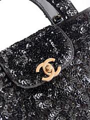 Chanel Mini Shopping Bag Sequins & Gold Tone Metal Black - 19x13x7cm - 4