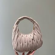 Miumiu Small Wander Matelasse Suede Bag Peach 5BC125 - 20x17x6cm - 3