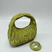 Miumiu Small Wander Matelasse Suede Bag Ivy Green 5BC125 - 20x17x6cm - 4