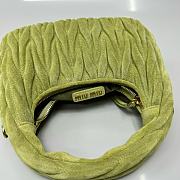 Miumiu Small Wander Matelasse Suede Bag Ivy Green 5BC125 - 20x17x6cm - 2