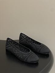 Chanel Ballet Flats Embroidered Cotton Black - 1