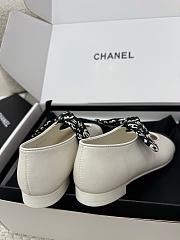 Chanel Mary Janes Lambskin Silk & Grosgrain White & Black - 5