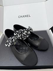 Chanel Mary Janes Lambskin Silk & Grosgrain Black - 1
