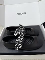 Chanel Mary Janes Lambskin Silk & Grosgrain Black - 4