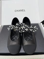 Chanel Mary Janes Lambskin Silk & Grosgrain Black - 3
