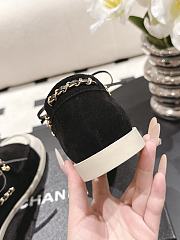 Chanel Moccasins Suede Calfskin Black & Light Grey - 6