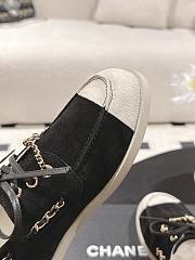 Chanel Moccasins Suede Calfskin Black & Light Grey - 2