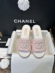 Chanel Mules Quilted Lamskin Light Pink  - 3