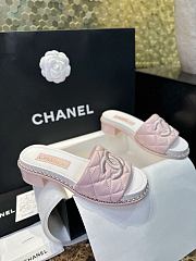 Chanel Mules Quilted Lamskin Light Pink  - 4