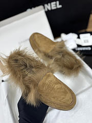 Chanel Moccasins Suede Kidskin & Shearling Lambskin Brown - 5