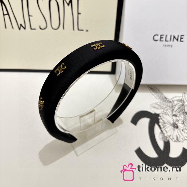 Celine Headband In Polyester And Brass With Gold Finish - 1