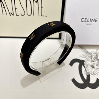Celine Headband In Polyester And Brass With Gold Finish