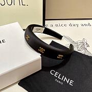 Celine Headband In Polyester And Brass With Gold Finish - 3