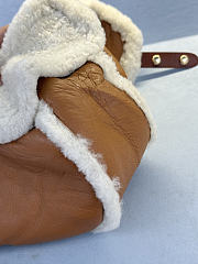 Miumiu Shearling Sheepskin Trapper Hat Camel Brown - 3