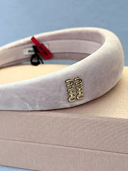  Miumiu Velvet Headband Pink  - 4