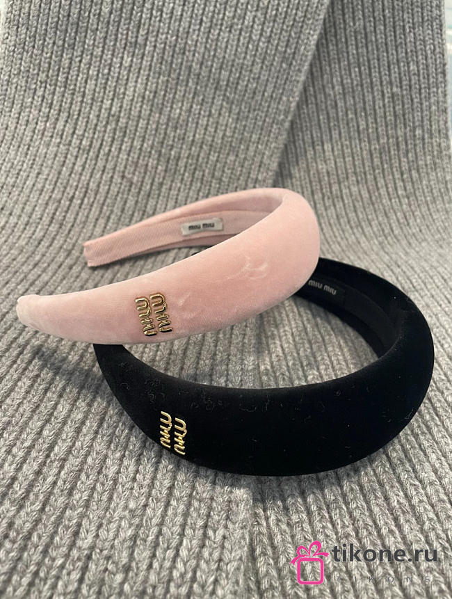  Miumiu Velvet Headband Black - 1