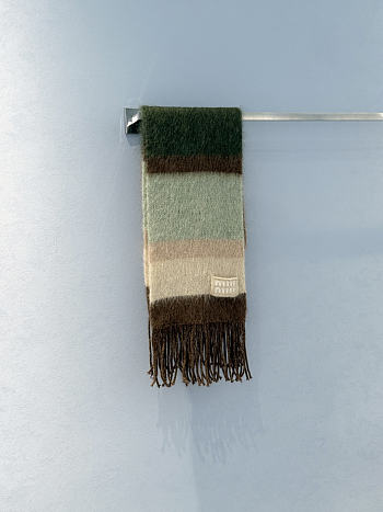 Miumiu Wool Scarf With Fringes Cognac/Tundra  