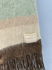 Miumiu Wool Scarf With Fringes Cognac/Tundra   - 4