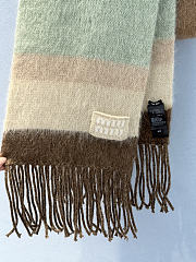 Miumiu Wool Scarf With Fringes Cognac/Tundra   - 2
