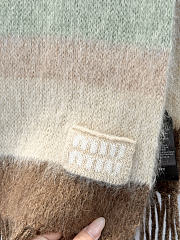 Miumiu Wool Scarf With Fringes Cognac/Tundra   - 3