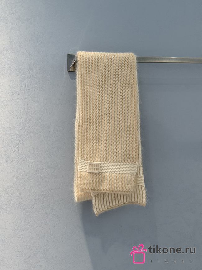 Miumiu Knit Scarf Sand Beige  - 1