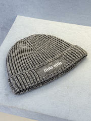 Miumiu Wool And Cashmere Beanie Gray - 6