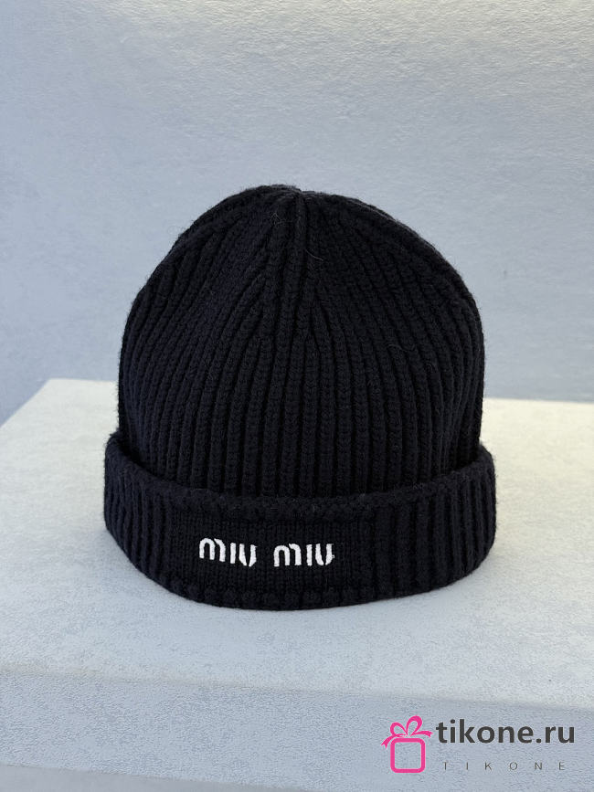 Miumiu Wool And Cashmere Beanie Black - 1