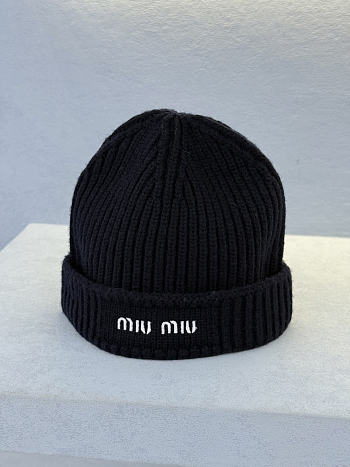 Miumiu Wool And Cashmere Beanie Black