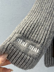 Miumiu Wool And Cashmere Knit Scarf Gray - 6