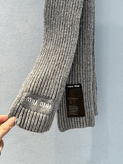 Miumiu Wool And Cashmere Knit Scarf Gray - 4