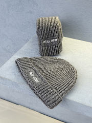 Miumiu Wool And Cashmere Knit Scarf Gray - 3