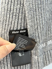 Miumiu Wool And Cashmere Knit Scarf Gray - 2