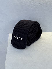Miumiu Wool And Cashmere Knit Scarf Black - 6
