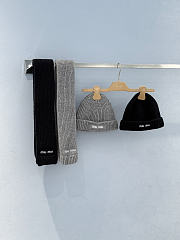 Miumiu Wool And Cashmere Knit Scarf Black - 5