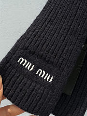 Miumiu Wool And Cashmere Knit Scarf Black - 2