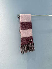 Miumiu Wool Scarf With Fringes Amaranth/Peach - 1
